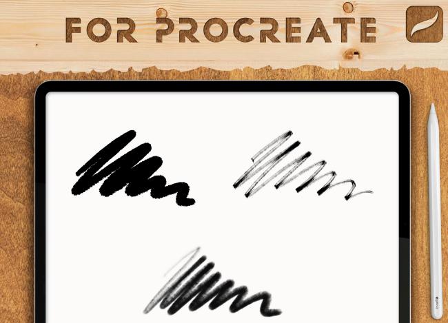 Free charcoal texture brushes