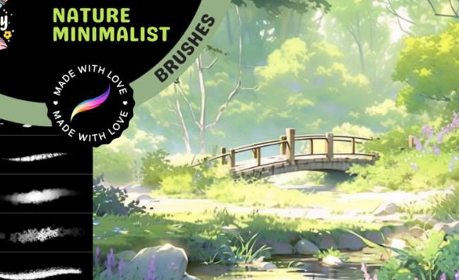 Minimalist nature brushes for Procreate