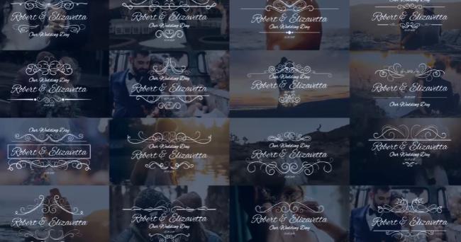 Wedding Calligraphic Title pack with 16 animated text animations