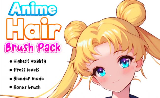 Anime style hair brushes
