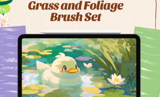 Grass and foliage brush set for Procreate