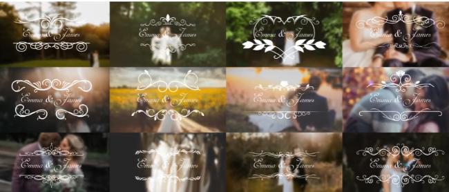 Beautiful wedding invitation titles with full-screen animations