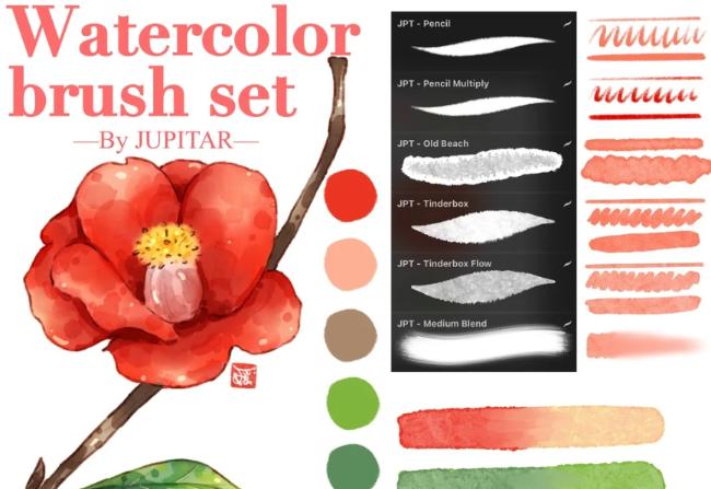Versatile watercolor brush collection