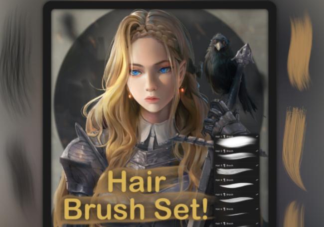 Free hair texture brushes