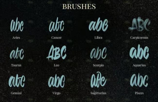 Creative lettering brush collection