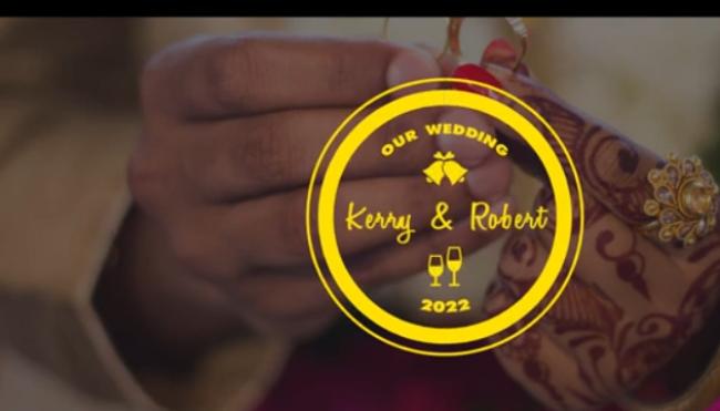 Minimal wedding titles template with animated frames and customizable text