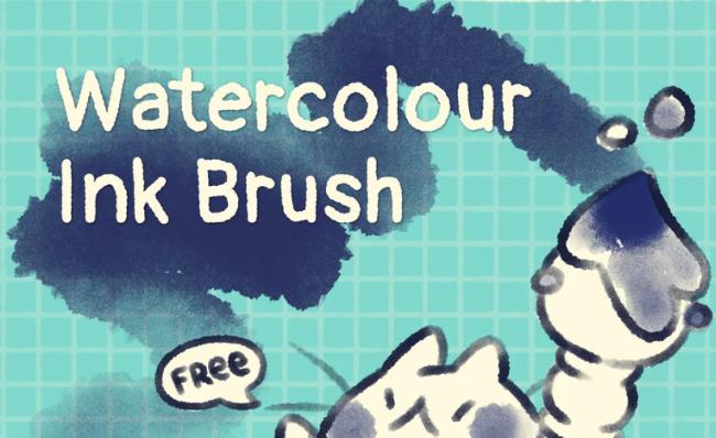 Ink and watercolor combination brush