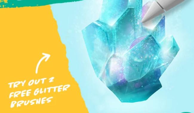 Free Glitter Brushes for Procreate by Art with Flo