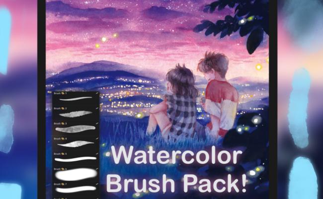 Minimalist watercolor brush set