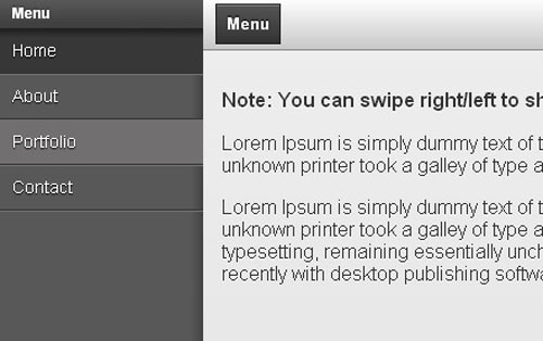 jquery side panel menu plugins
