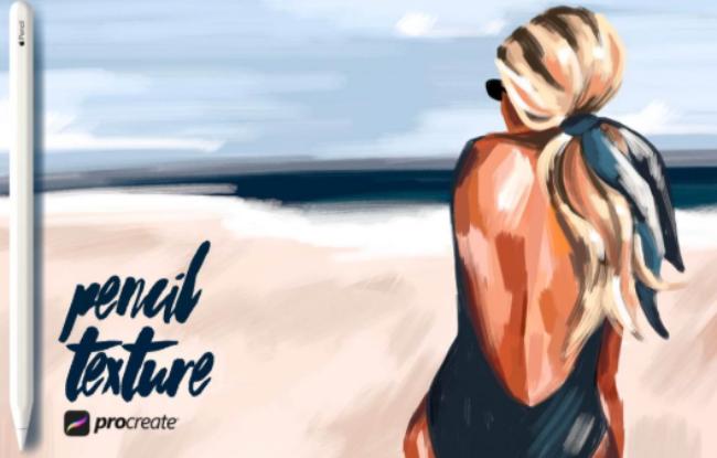 Realistic pencil grain brush