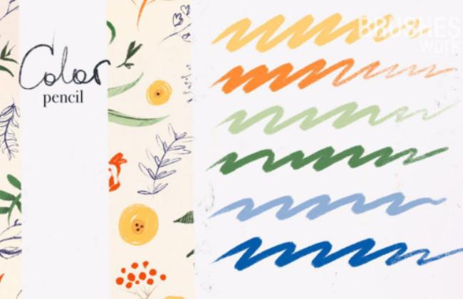 Colored pencil effect brush