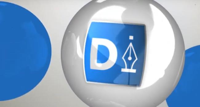 Nuclear energy logo reveal with atomic particles and energy bursts