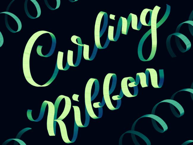Ribbon effect lettering brush