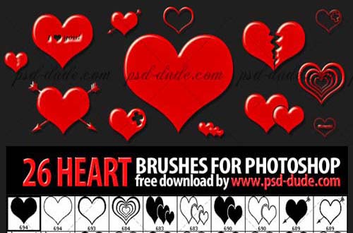 photoshop heart brushes