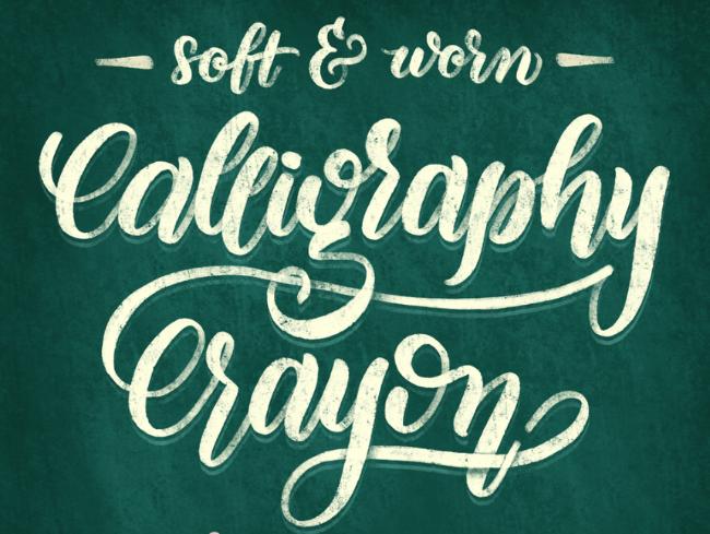 Crayon texture calligraphy