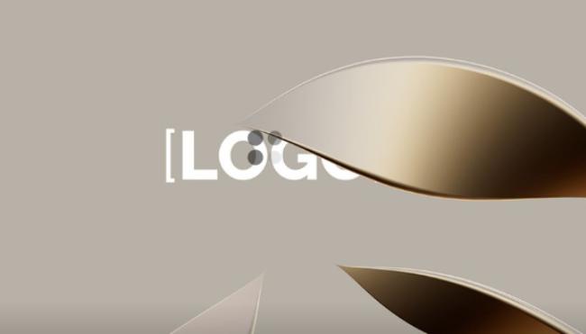 Abstract geometric logo reveal with 3D shapes converging in HD resolution