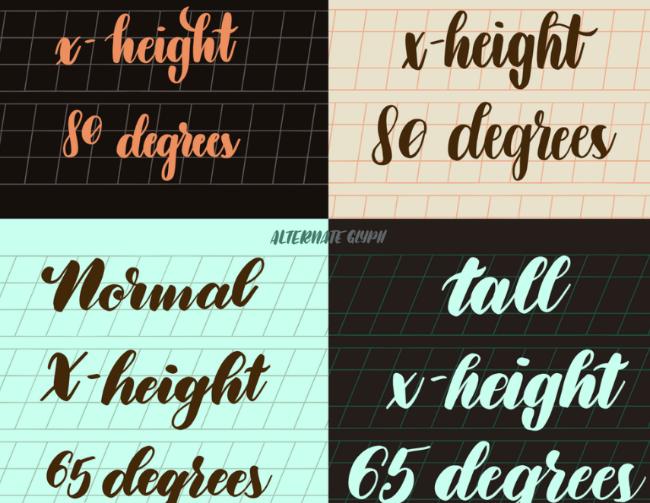 Calligraphy guideline brushes