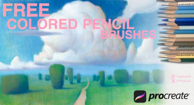 Colored pencil effect brushes