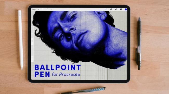 Ballpoint pen style brush