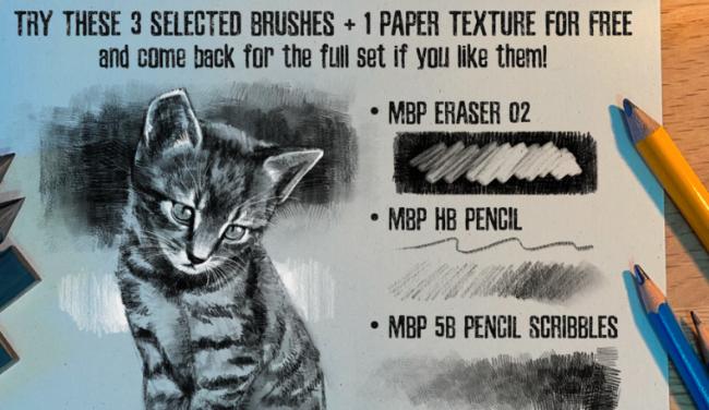 Compact pencil brush sampler