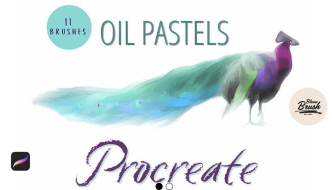 11 Oil Pastel Procreate pastel brushes showing rich, vibrant textures and blending capabilities