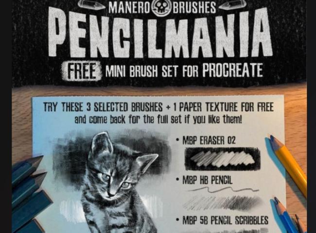 Free pencil brush sampler