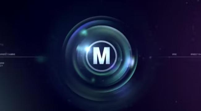 Camera lens logo reveal mimicking aperture opening for photographers