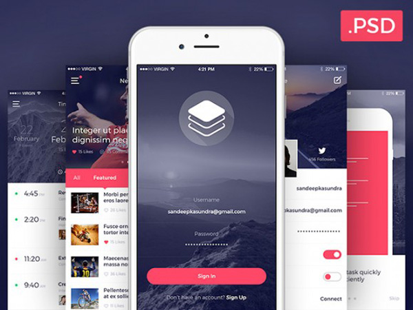 6.app ui kit psd