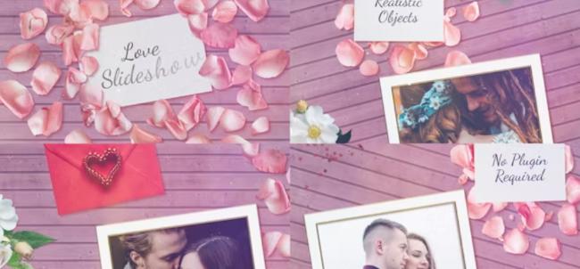 Love Slideshow template for romantic occasions with 6 text and image placeholders