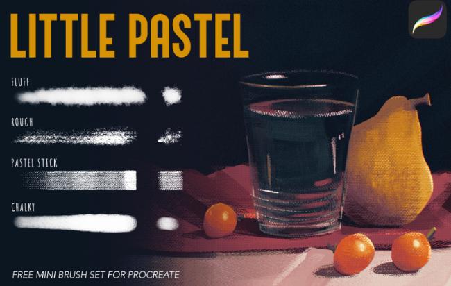 Free Pastel Procreate pastel brush pack demonstrating dry pastel textures and artistic effects
