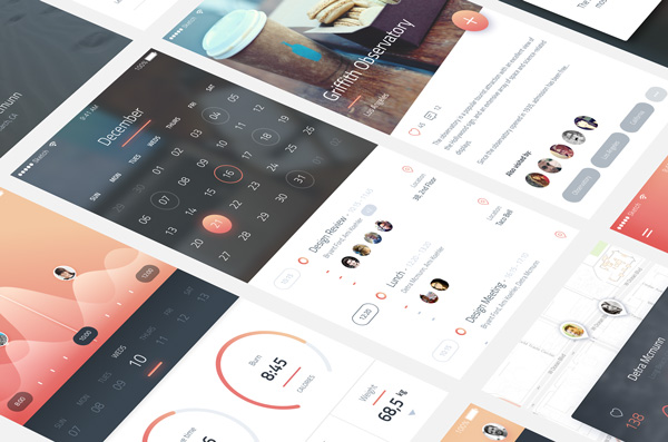 7.app ui kit psd