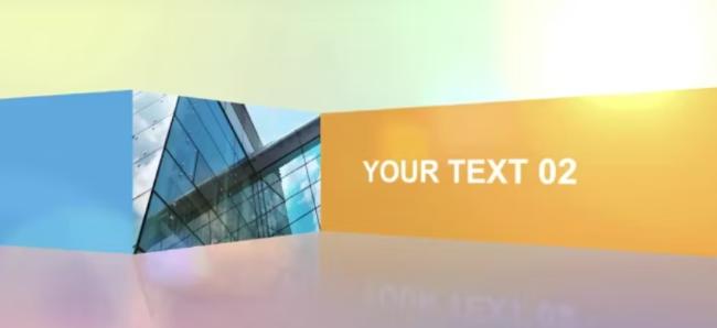 Vibrant chromatic background with media and text placeholders