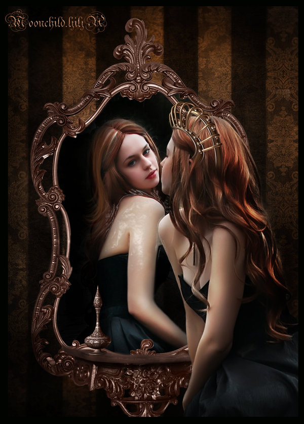 Queen_and_magic_mirror____by_moonchild_ljilja