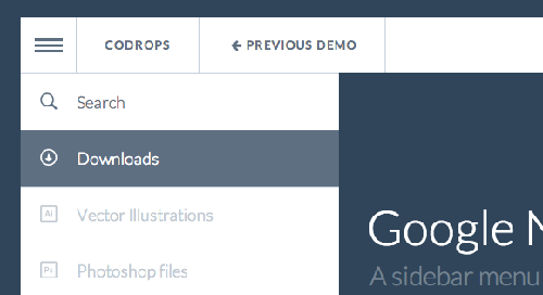 jquery side panel menu plugins